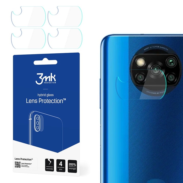 3MK üveg védőfólia Xiaomi Poco X3 NFC / Poco X3 Pro fényképezőgéphez, 7H keménység, 0,2 mm
