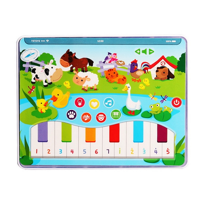 ISP Ipad Piano interaktív oktató játék, gyerekeknek érintéssel, különböző funkciókkal, hangokkal és fényekkel