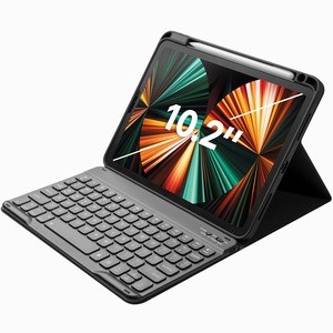 Husa cu Tastatura iPad Apple, Zoopie, pentru iPad 10.2" 7th Gen 2019 / 8th Gen 2020 / 9th Gen 2021, Wireless, Bluetooth, Iluminata LED, Carcasa protectie