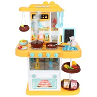 bucatarie multifunctionala pentru copii 50x23x72 cm galben 43 elemente cu aragaz chiuveta cu circuit inchis hota cu efecte sonore muzica lumini si efect de abur rece imagen 32_0_
0