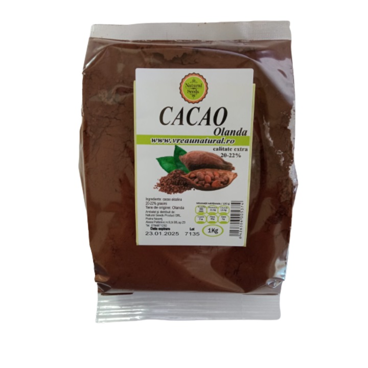 Cacao Alcalinizata 20-22% 1kg, Natural Seeds Product