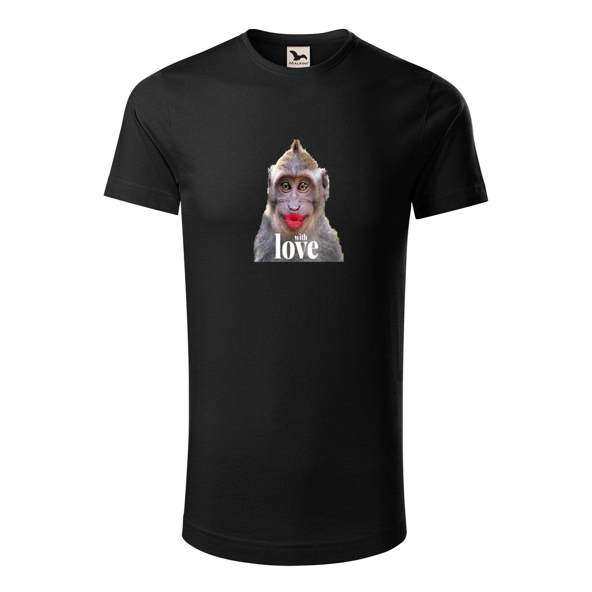 Tricou barbati clasic, Malfini, Monkey Love, Negru, L