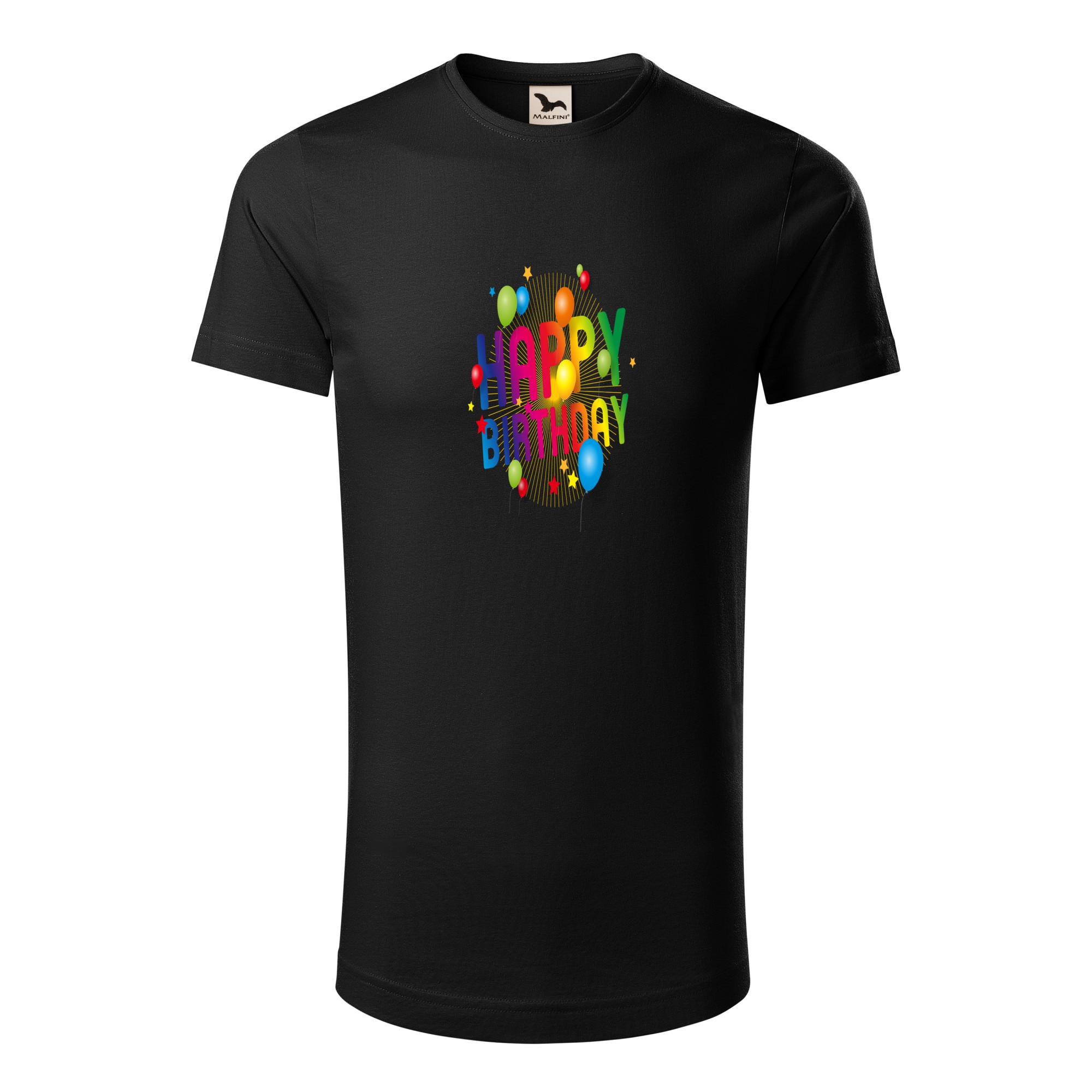 Tricou barbati clasic, Malfini, Happy Birthday, Negru, S