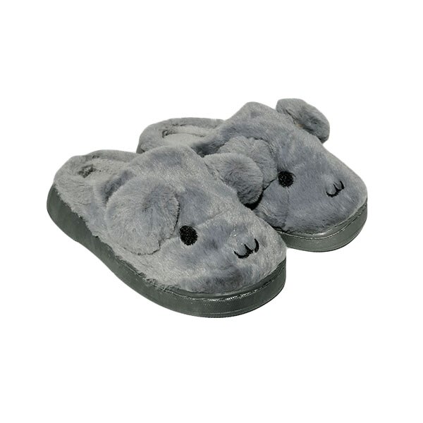 Papuci casa copii Trendd Happy, Unisex Gri
