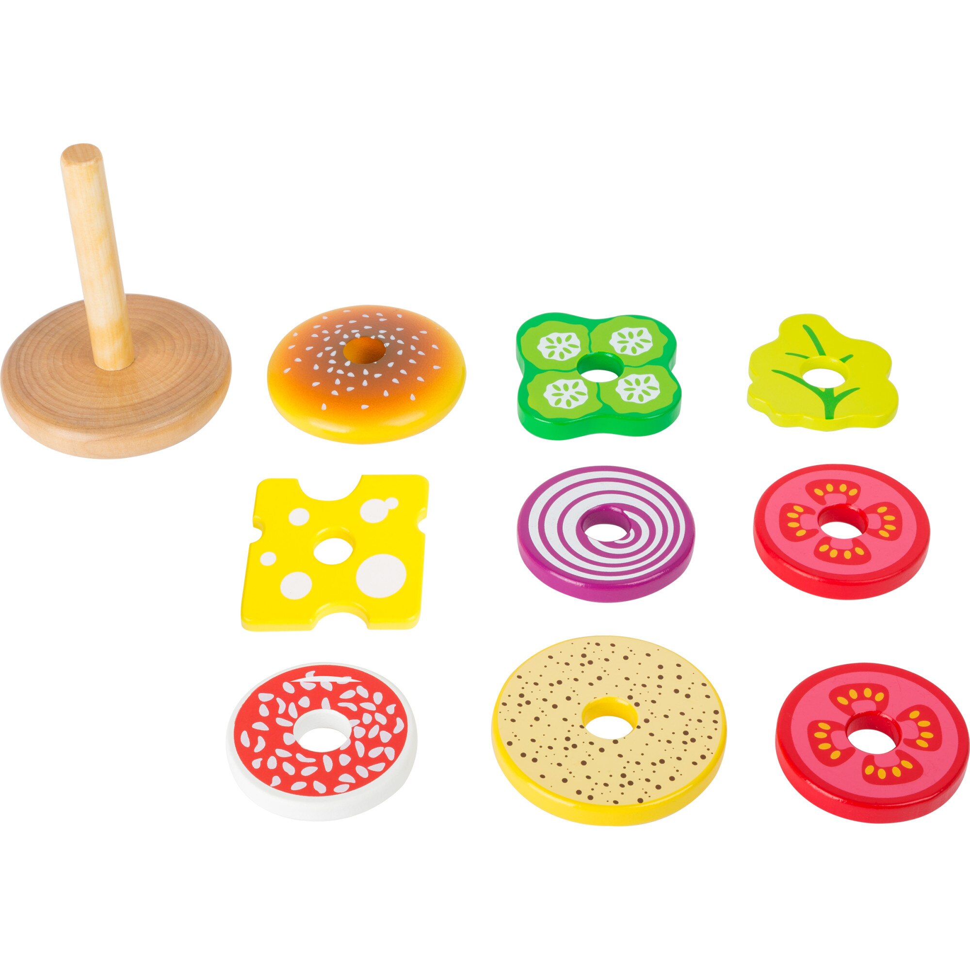 Joc Burger pentru copii, Small Foot, Lemn, 10 cm, Multicolor