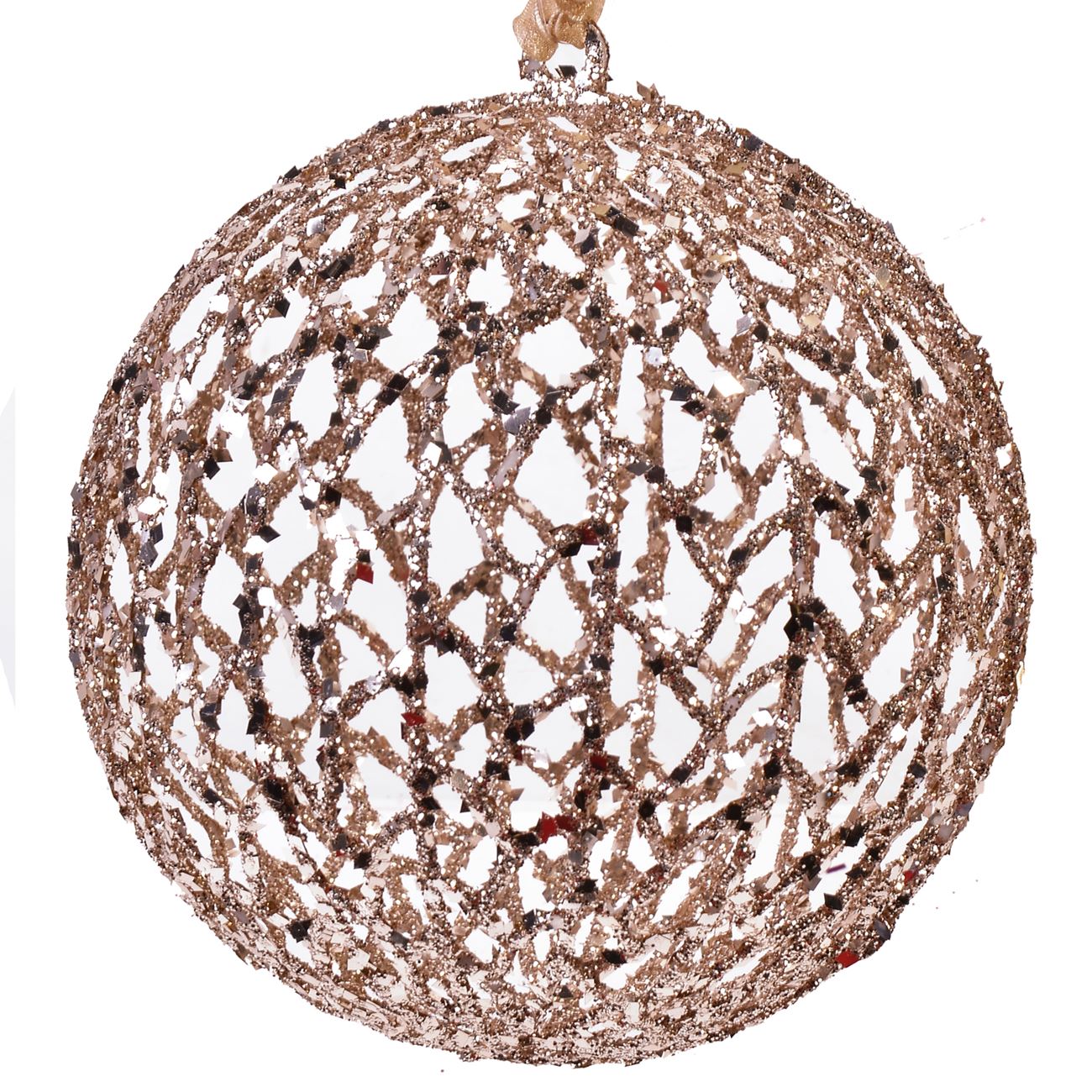Ornament brad Craciun, perforat cu glitter, South Perfect Decor, 15 cm