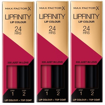 Pachet 3 X Max Factor Lipfinity, 335 Just In Love, 2.3 ml Pachet 3 X Max Factor Lipfinity, 335 Just In Love, 2.3 ml