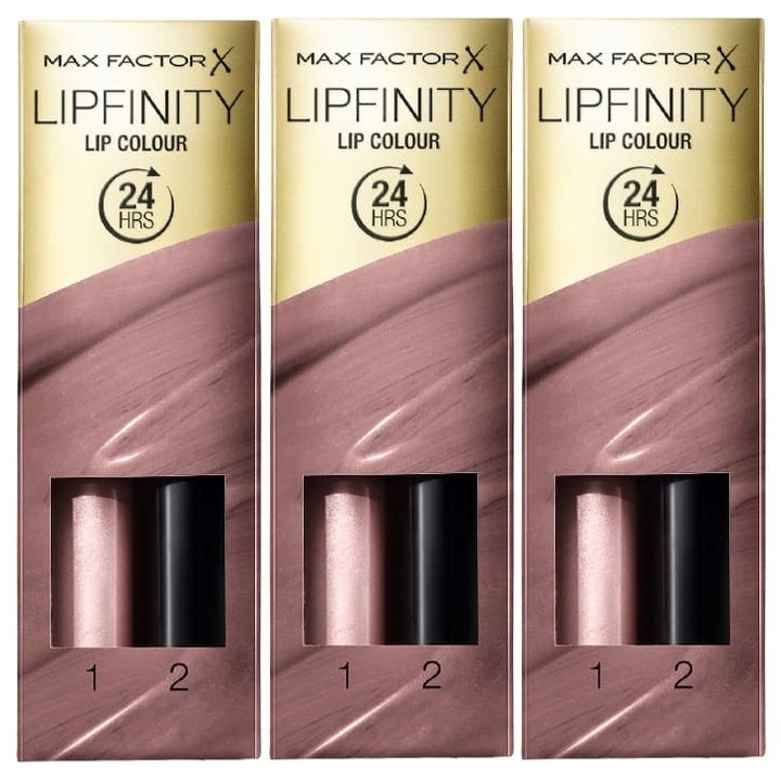Pachet 3 X Max Factor Lipfinity - 015 Etheral, 2.3 ml