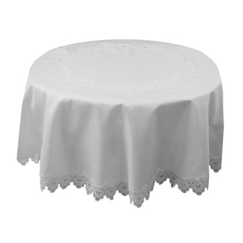 Fata de masa rotunda cu dantela Ø 135 cm, Alba Fata de masa rotunda cu dantela Ø 135 cm, Alba