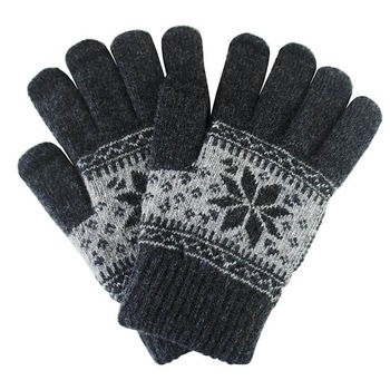 Manusi Touchscreen, Anti - Alunecare, Winter Stripped Gloves, Model Gri Manusi Touchscreen, Anti - Alunecare, Winter Stripped Gloves, Model Gri