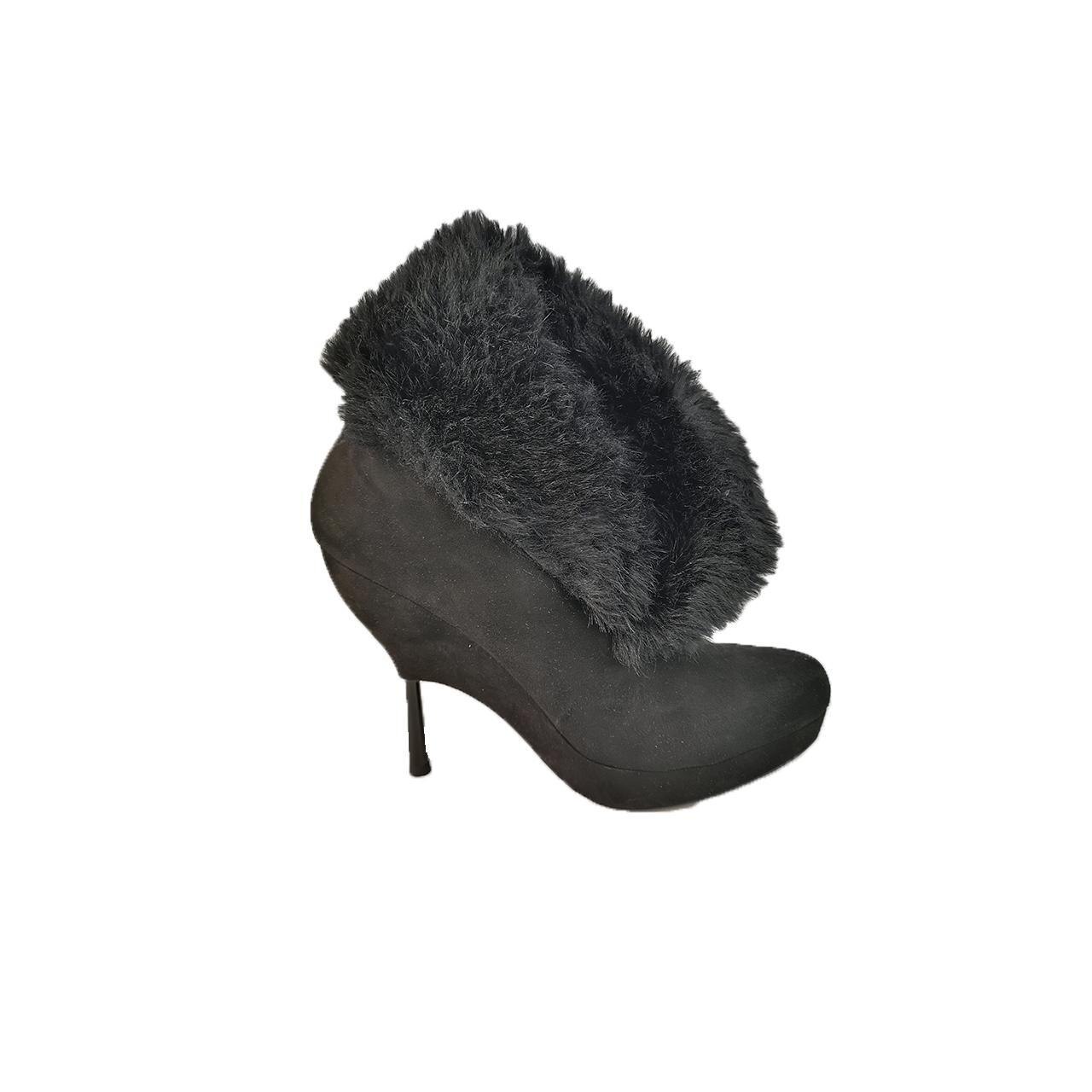 Ghete din piele intoarsa cu toc Other Story, negru, Negru