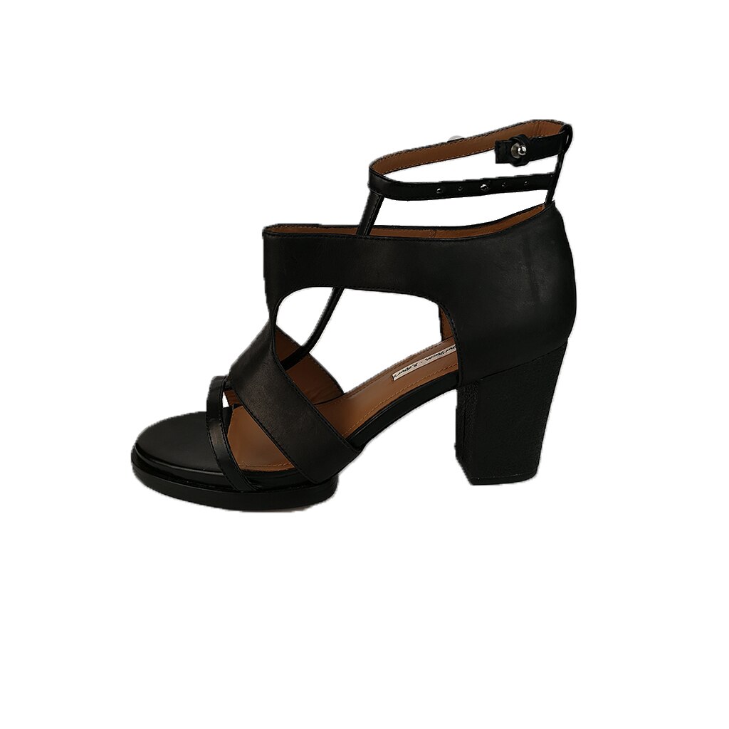 Sandale din piele intoarsa cu toc Other Story, negru, 40, Negru, 40