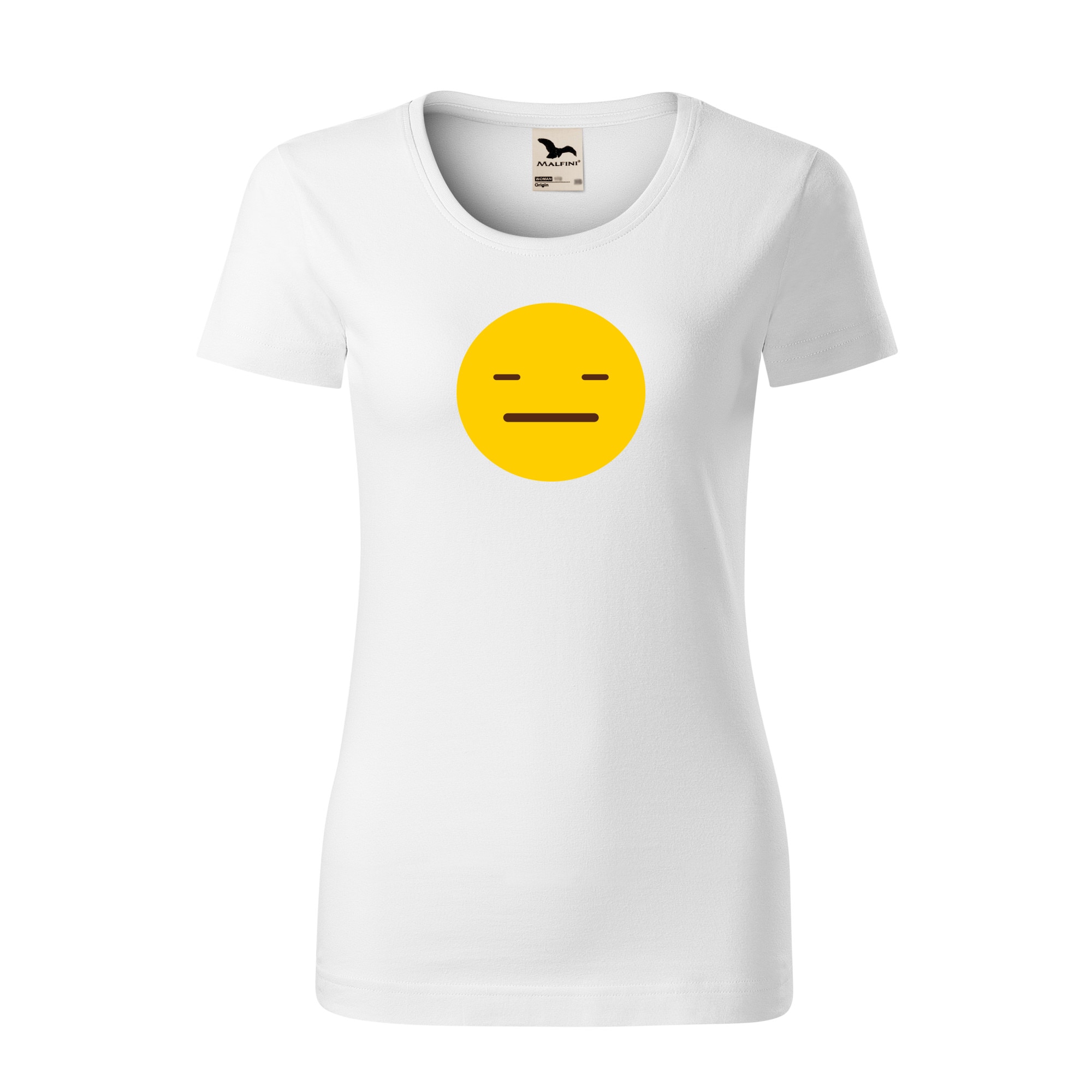 Tricou dama clasic, Malfini, Emoji What just happened Face, Alb, S