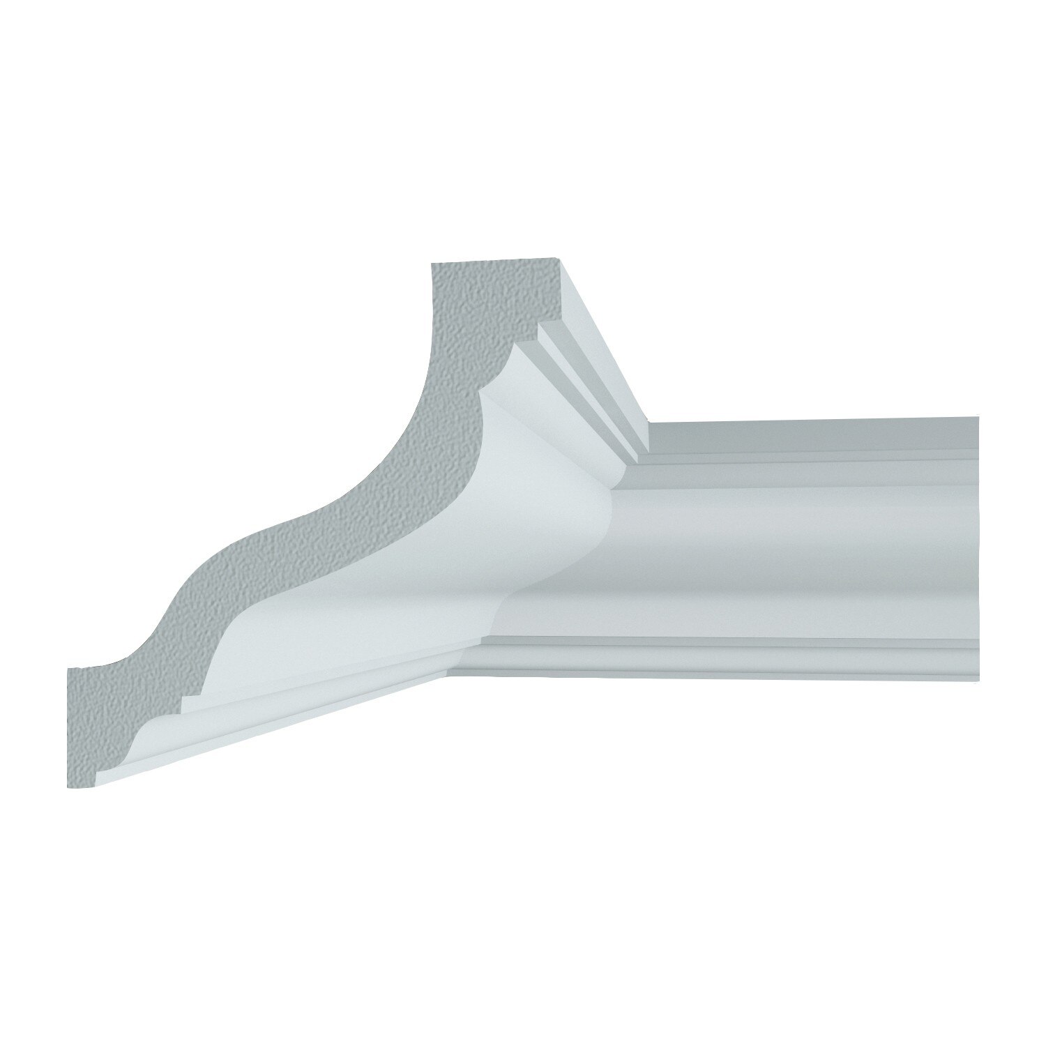 Cornisa de tavan din polimer rigid C10, alba, 7.8 x 7.8 cm