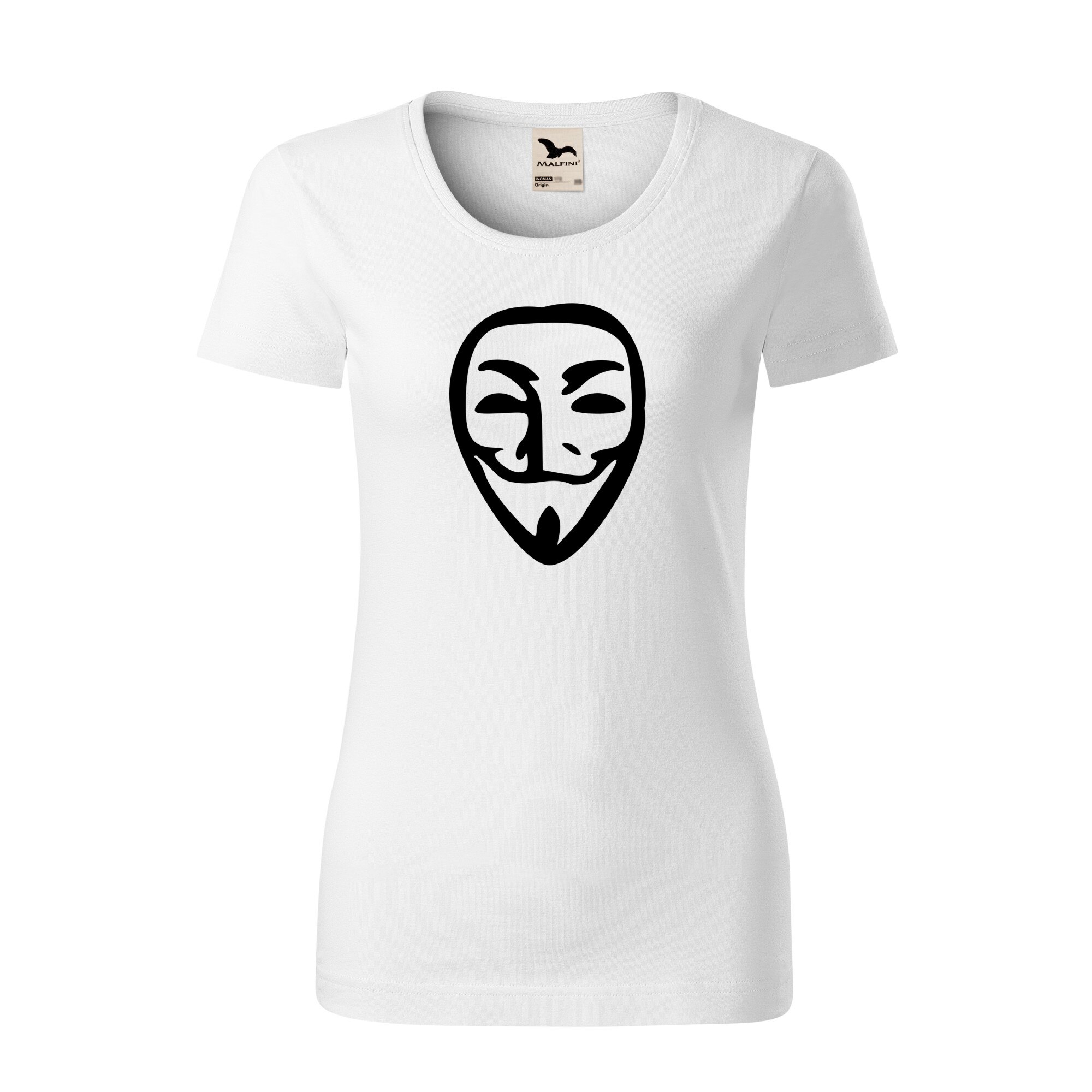 Tricou dama clasic, Malfini, Anonymous, Alb, XS