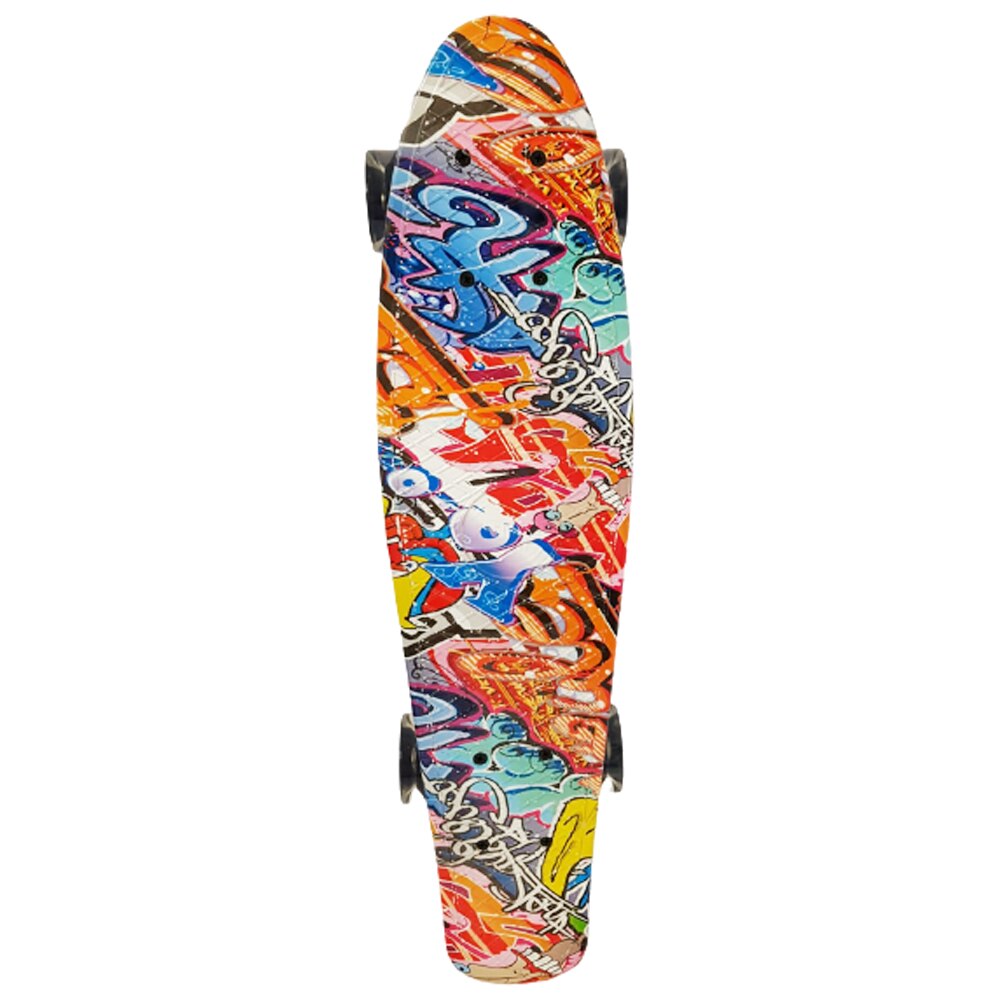 Penny board cu roti de silicon si lumini, ABEC-7, PU, Aluminiu, HB3010-D, RCO®