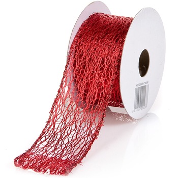 Panglica decorativa brad de Craciun, rosie, South Perfect Decor, 5 m x 38mm Panglica decorativa brad de Craciun, rosie, South Perfect Decor, 5 m x 38mm