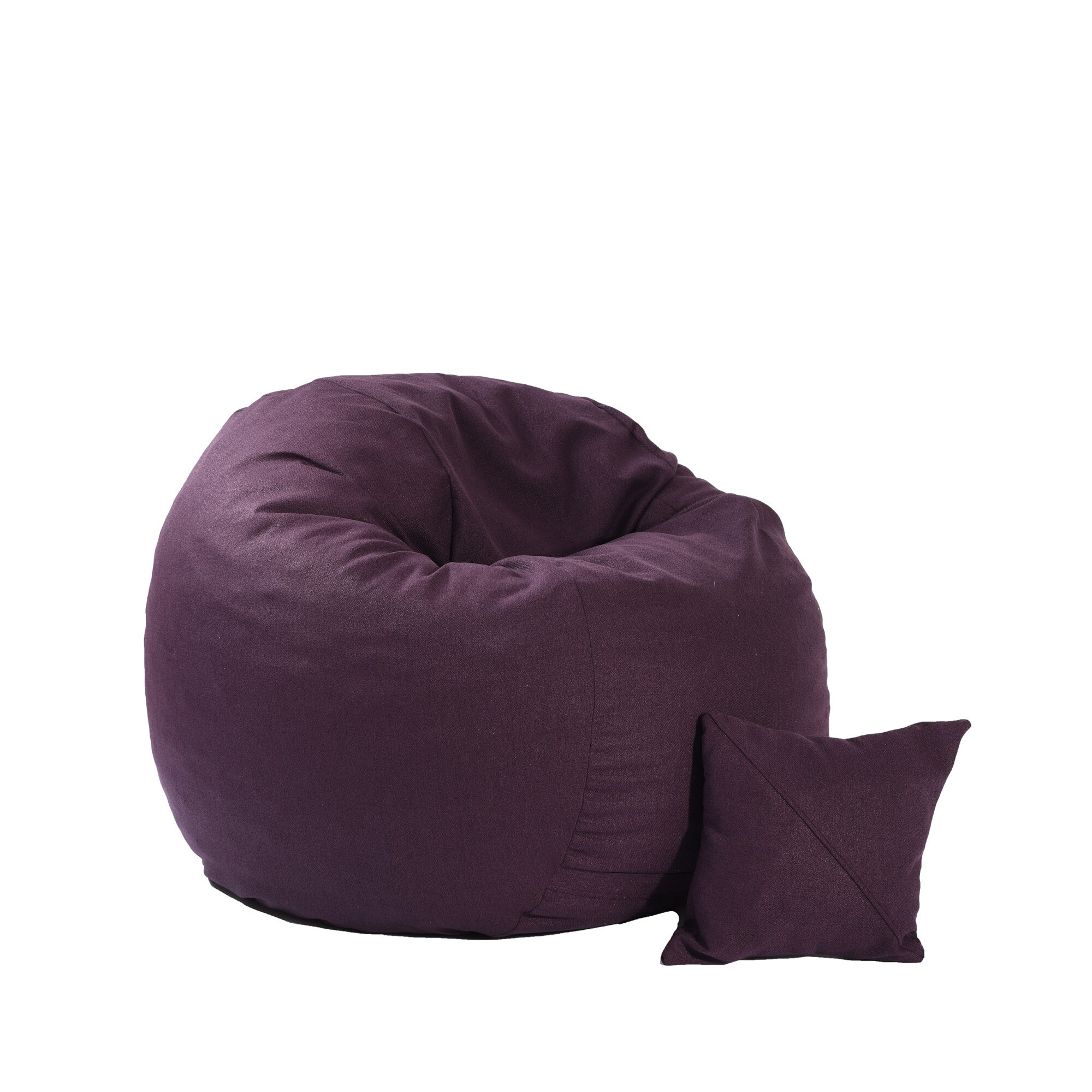 Fotoliu Pufrelax King Size si perna decorativa Fancy Purple (Gama Premium Textil) umplut cu fulgi de burete memory mix