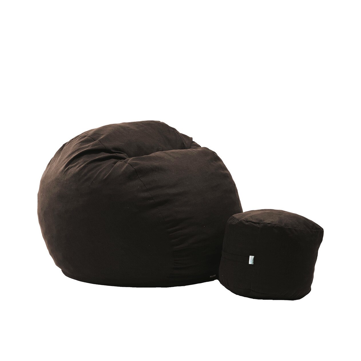 Fotoliu Pufrelax King Size si otoman Dark Chocolate (Gama Premium Textil) umplut cu fulgi de burete memory mix