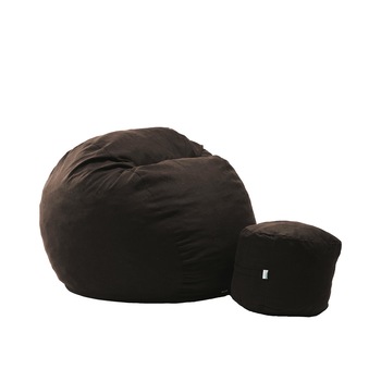 Fotoliu Pufrelax King Size si otoman Dark Chocolate (Gama Premium Textil) umplut cu fulgi de burete memory mix Fotoliu Pufrelax King Size si otoman Dark Chocolate (Gama Premium Textil) umplut cu fulgi de burete memory mix