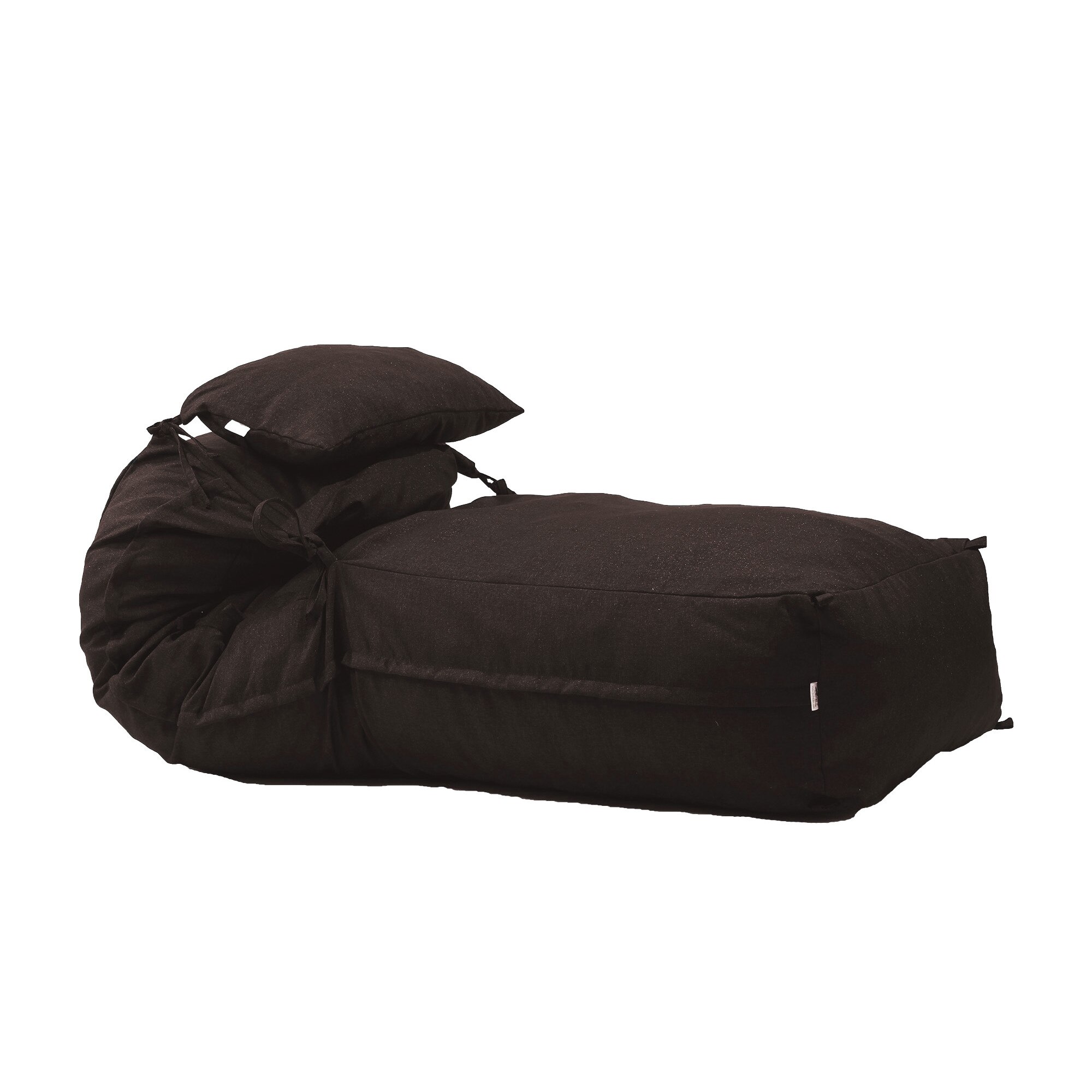 Fotoliu Pufrelax Yoga XL cu perna Dark Chocolate (Gama Premium Textil) umplut cu fulgi de burete memory mix