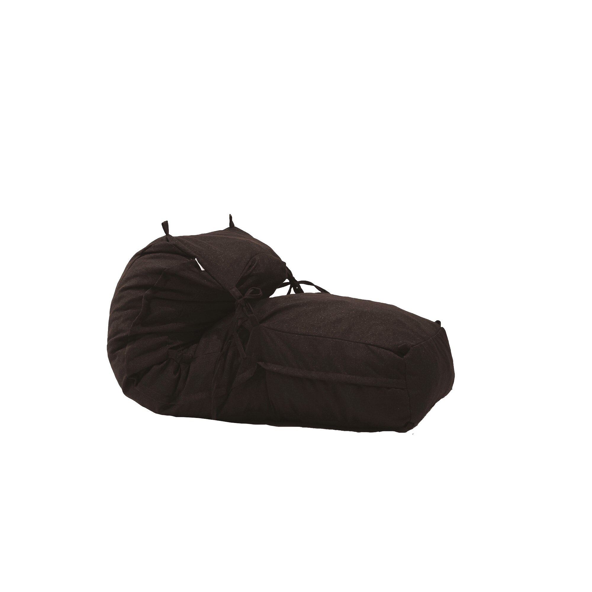 Fotoliu Pufrelax Yoga Minnie Dark Chocolate (Gama Premium Textil) umplut cu fulgi de burete memory mix