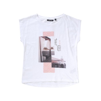 Tricou cu imprimeu fete, Blue Seven, alb, 164 cm, 13-14 ani Tricou cu imprimeu fete, Blue Seven, alb, 164 cm, 13-14 ani