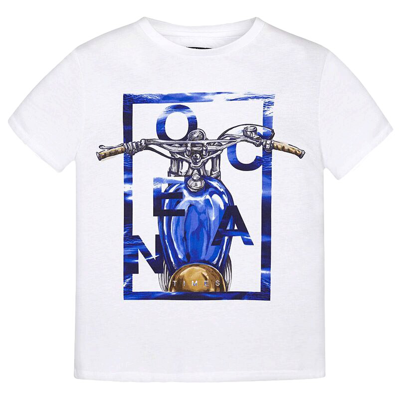 Tricou, Mayoral, baiat, alb, ani, Alb, 162 CM