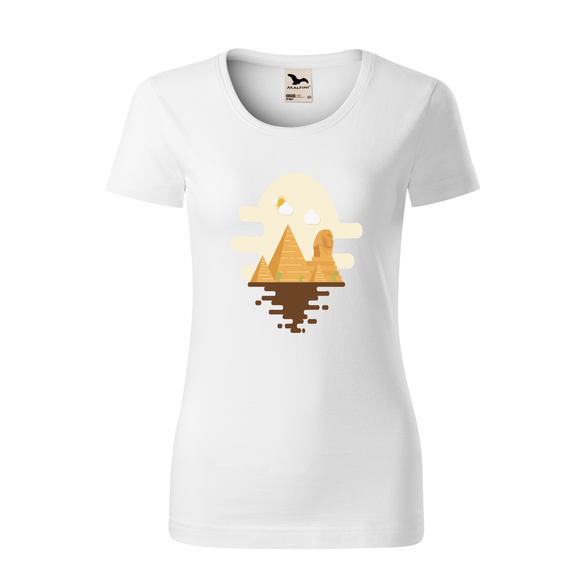 Tricou dama clasic, Malfini, Egypt, Alb, L