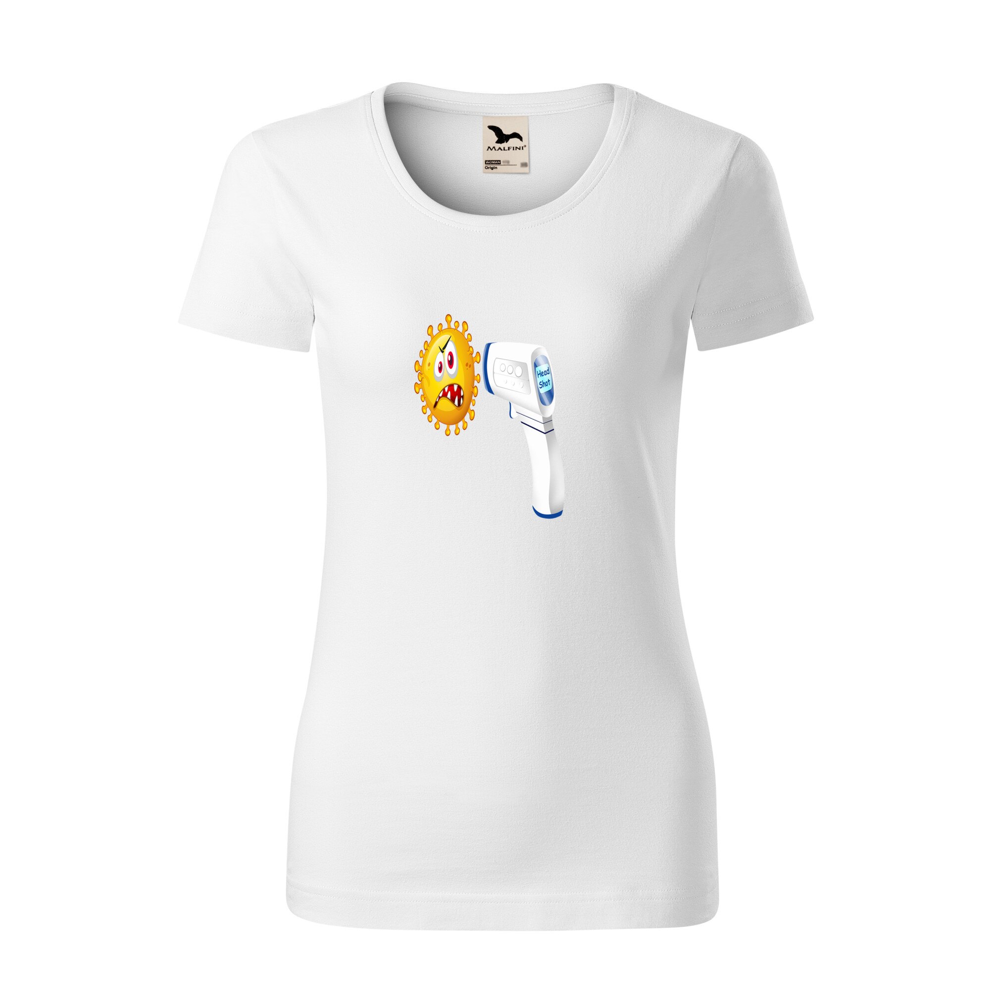 Tricou dama clasic, Malfini, Headshot, Alb, L