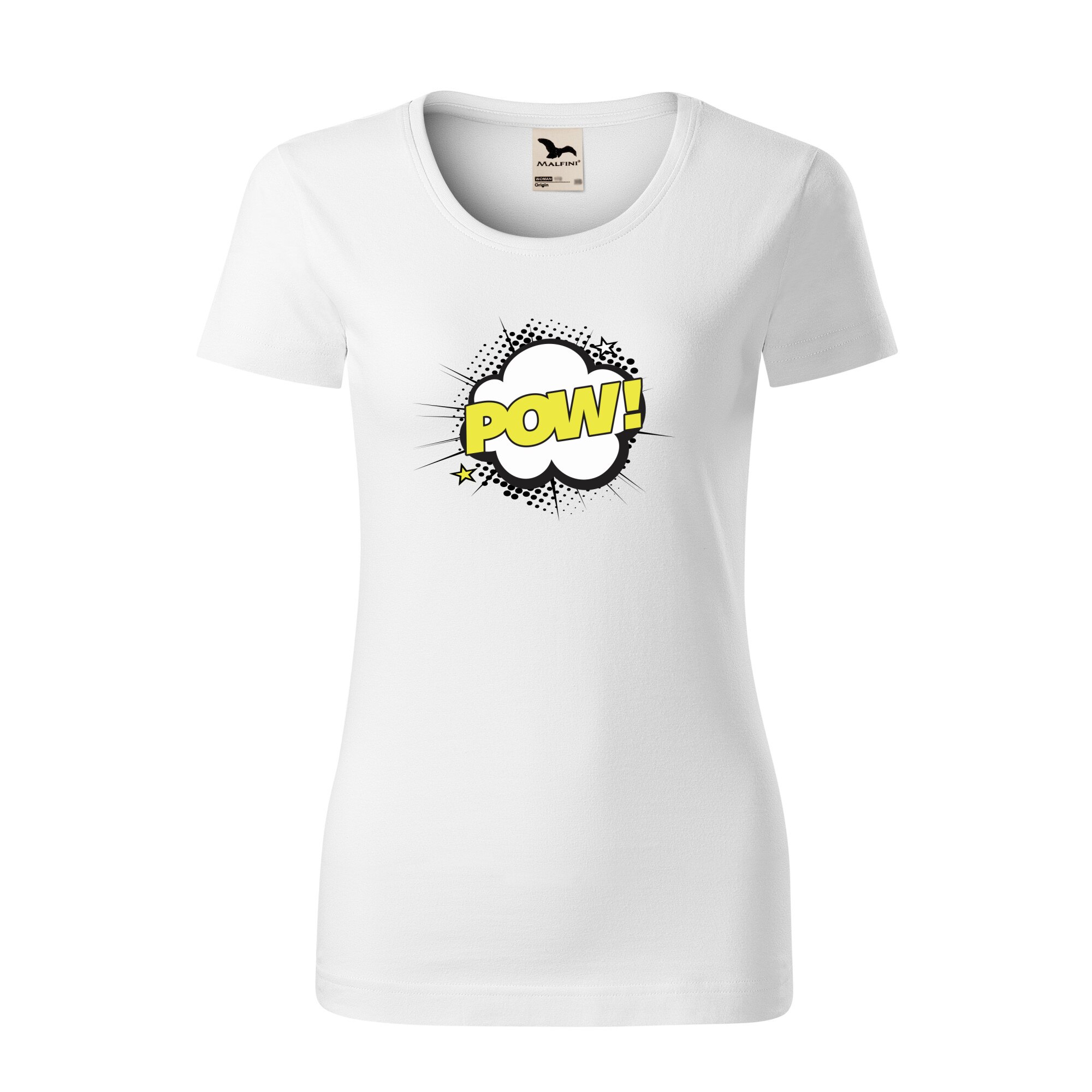 Tricou dama clasic, Malfini, Comic Pow, Alb, S