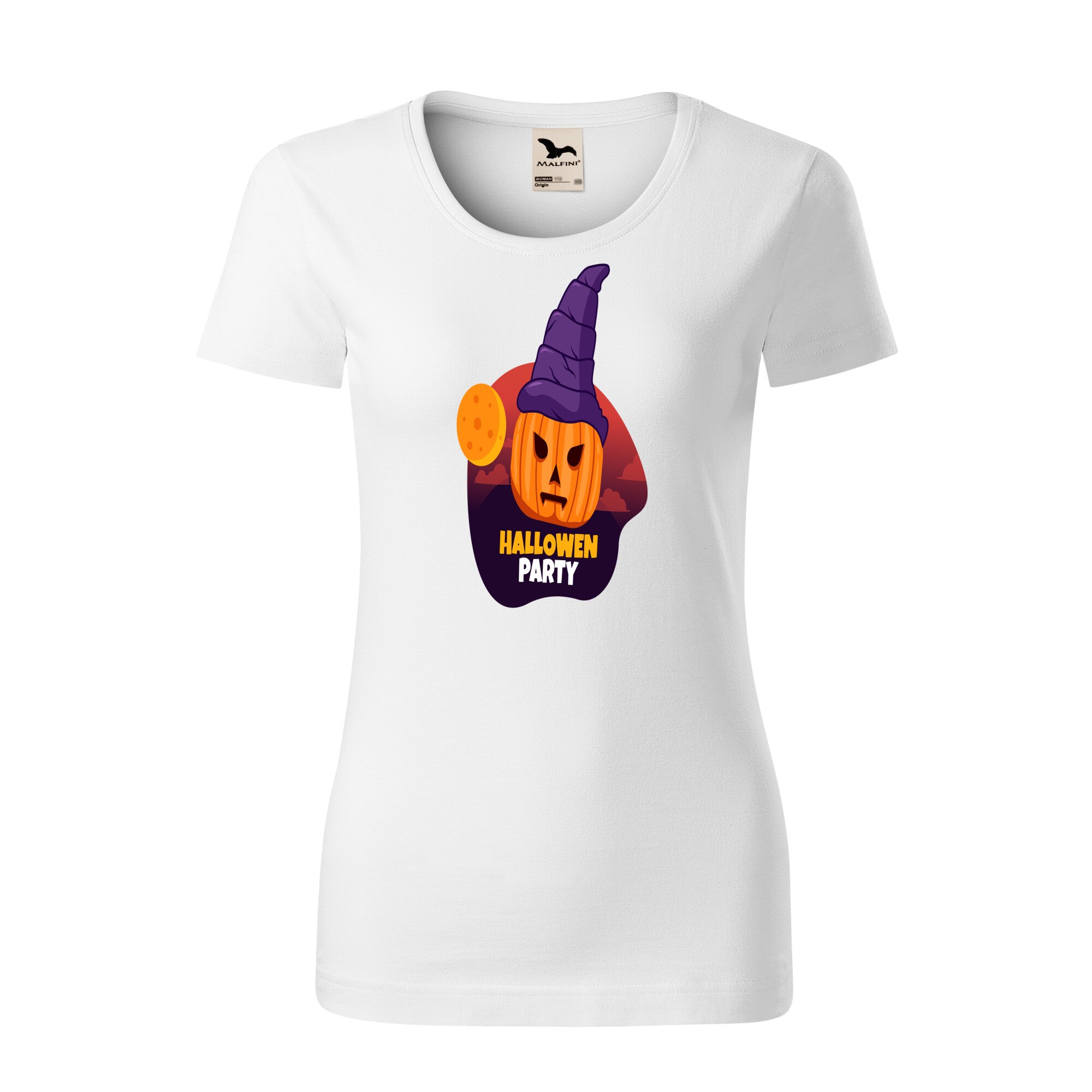Tricou dama clasic, Malfini, Halloween Party, Alb, L
