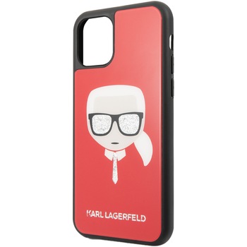 Husa de protectie Karl Lagerfeld Glitter Layers pentru iPhone 11 Pro, Red Husa de protectie Karl Lagerfeld Glitter Layers pentru iPhone 11 Pro, Red