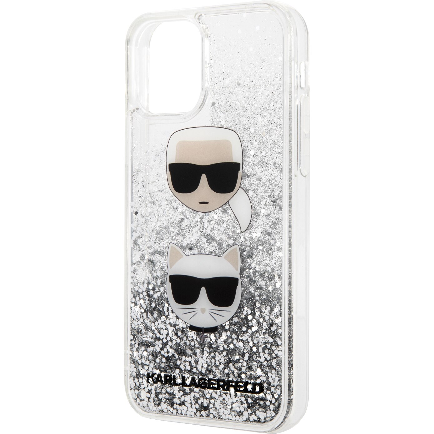 Husa de protectie Karl Lagerfeld Karl&Choupette Glitter pentru iPhone 11 Pro, Silver