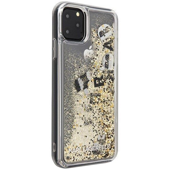 Husa de protectie Karl Lagerfeld Glitter pentru iPhone 11 Pro Max, Black Gold