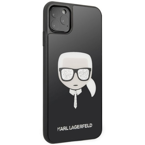 Husa de protectie Karl Lagerfeld Iconic Glitter pentru iPhone 11 Pro, Negru