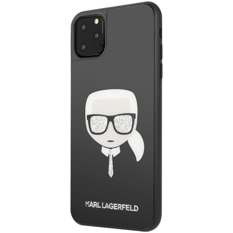 Husa de protectie Karl Lagerfeld Iconic Glitter pentru iPhone 11 Pro Max, Negru