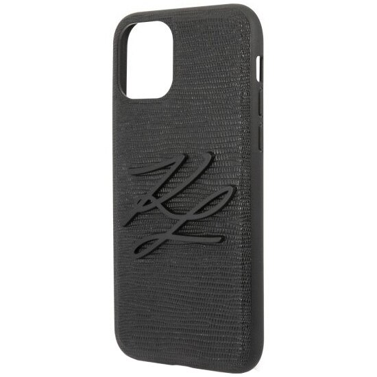 Husa de protectie Karl Lagerfeld Lizard pentru iPhone 11 Pro, Negru