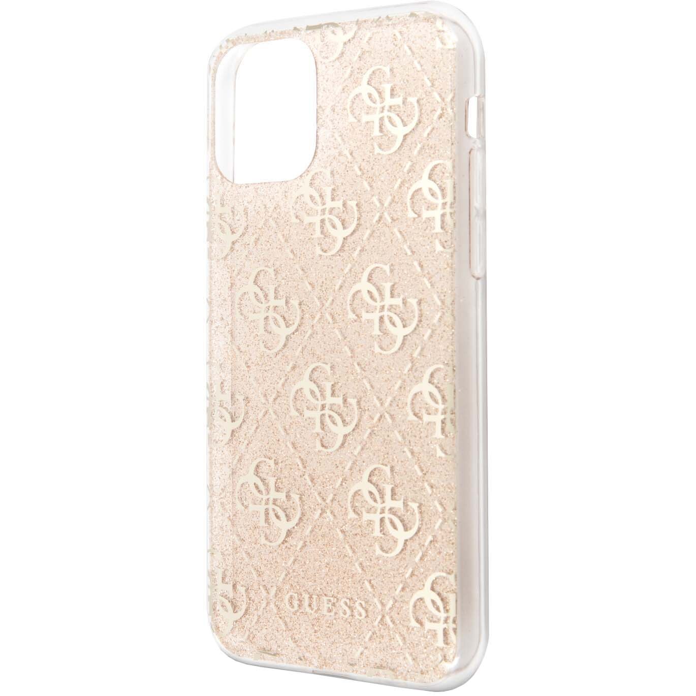Husa de protectie Guess 4G Glitter pentru Apple iPhone 11 Pro, Auriu