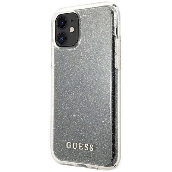 Husa de protectie Guess Glitter Circle pentru iPhone 11, Silver