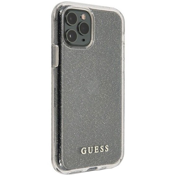 Husa de protectie Guess Glitter Circle pentru iPhone 11 Pro Max, Silver
