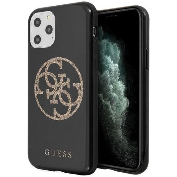 Husa de protectie Guess Glitter Circle pentru iPhone 11 Pro Max, Black