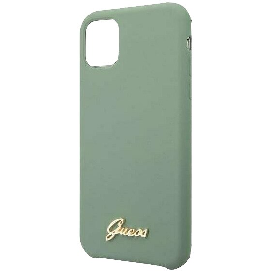 Husa de protectie Guess Silicone Vintage pentru Apple iPhone 11 Pro Max, Kaki