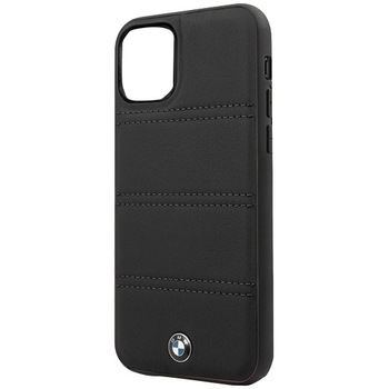 Husa de protectie BMW Leather Signature Horizontal pentru iPhone 11, Black Husa de protectie BMW Leather Signature Horizontal pentru iPhone 11, Black