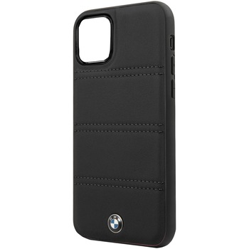 Husa de protectie BMW Leather Signature Horizontal pentru iPhone 11 Pro, Black