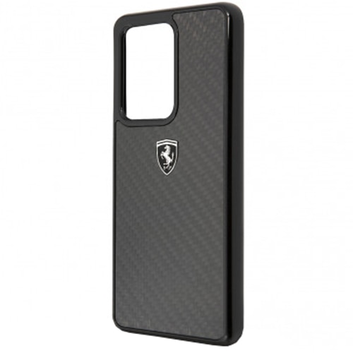 Husa de protectie Ferrari Heritage Carbon pentru Samsung Galaxy S20 Ultra, Black
