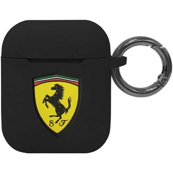 Huse de protectie Ferrari Silicone pentru Airpods 1/2, Black Huse de protectie Ferrari Silicone pentru Airpods 1/2, Black