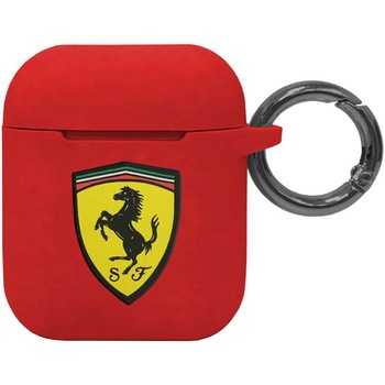 Huse de protectie Ferrari Silicone pentru Airpods 1/2, Red Huse de protectie Ferrari Silicone pentru Airpods 1/2, Red