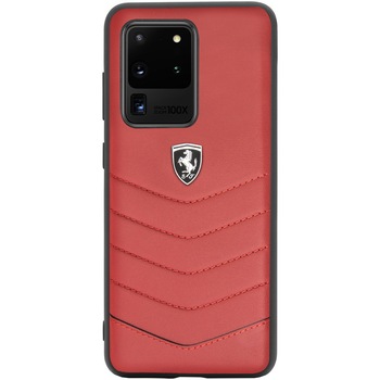 Husa de protectie Ferrari Heritage Quilted pentru Samsung Galaxy S20 Ultra, Red Husa de protectie Ferrari Heritage Quilted pentru Samsung Galaxy S20 Ultra, Red