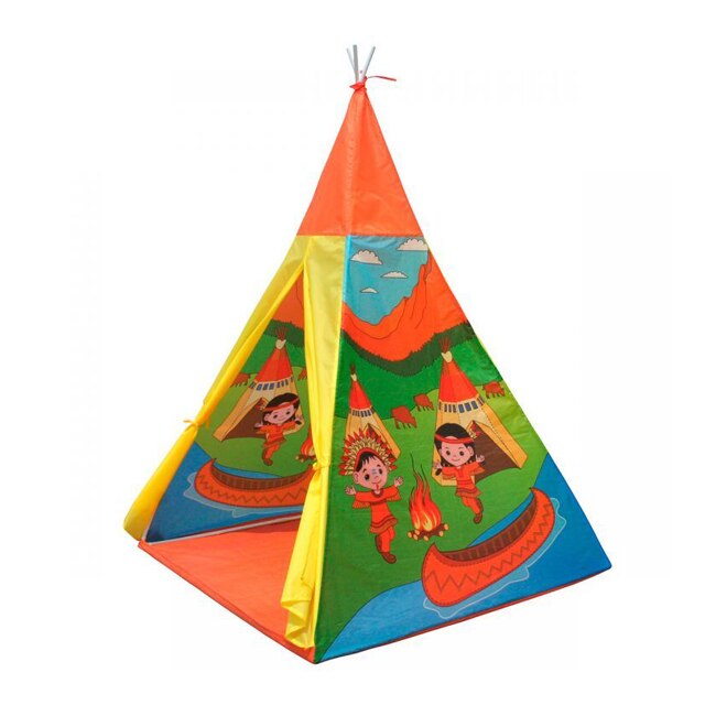 Loc de joaca pliabil tip cort Indian pentru copii, cu intrare roll-up, 100x135 cm